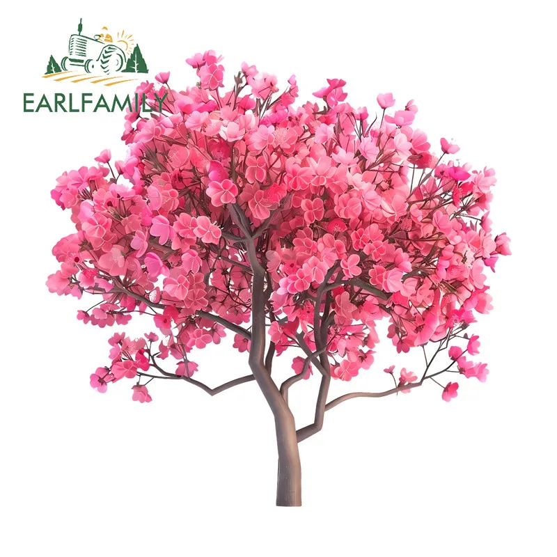 EARLFAMILY Cherry Blossom Tree Car Sticker Windshield Motorcycle Electric-Bicycle Helmet Trunk Decal Occlusion Scratch Car Label