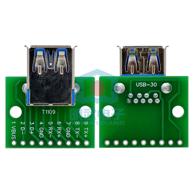 USB 3.0 DIP Module Flat To Direct Plug AdApter Female Socket Conversion Board 2.54