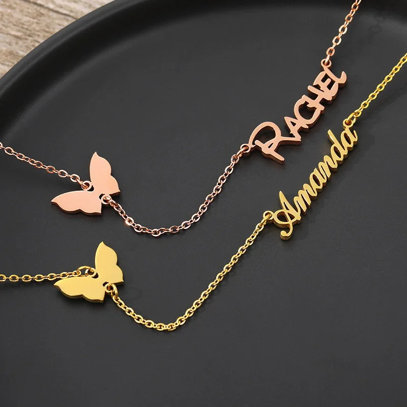 

Lateefah Accessories Personality English Letter Clavicle Chain Everything Stylish Stainless Steel DIY Name Necklace