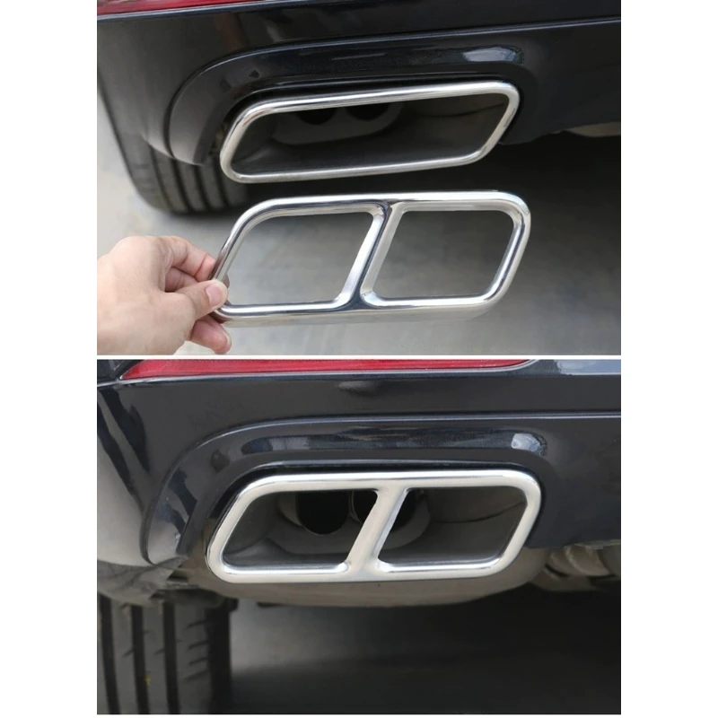 Fits Mercedes-Benz S-Class S320L/S350L/S400L/S450L/S500L Quad Exhaust Tip Trim Rings Custom Exterior Modification Elevates Grade