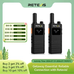 Retevis B63S(3nd Gen RT622) Walkie Talkie 2 Pcs with LCD Screen Ultra-thin, License-free, Type C, for Communication Radios