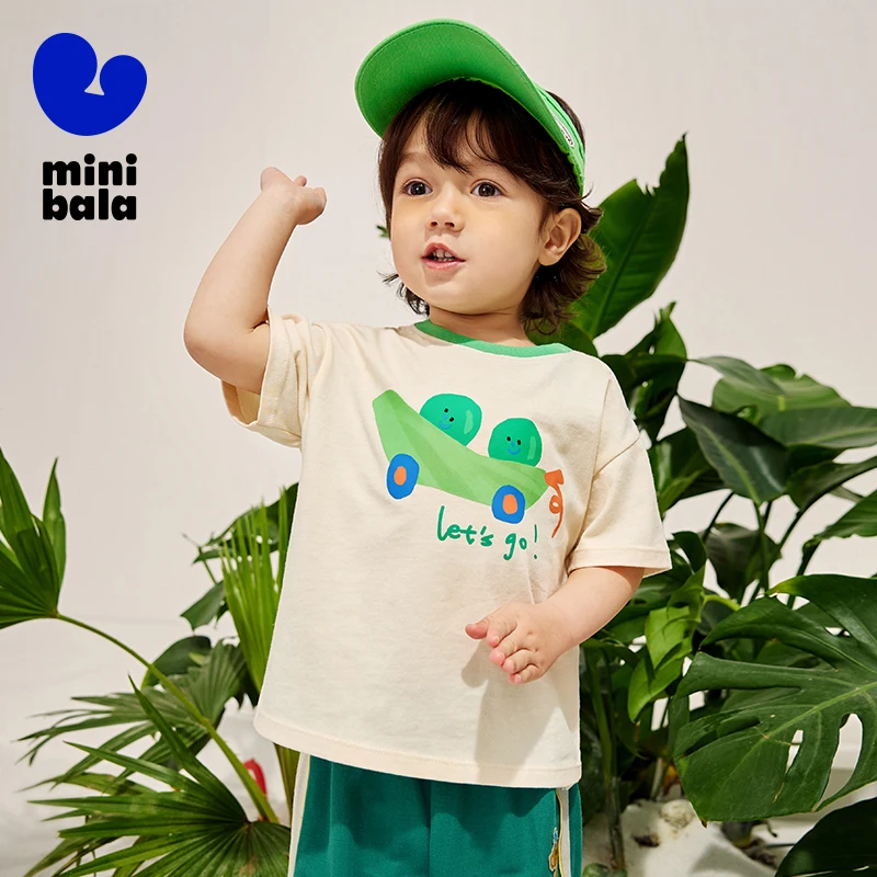 Mini Bala Short Sleeve T-Shirt Kids Summer Fruit Thin Pure Cotton T-Shirt for Children and Infants