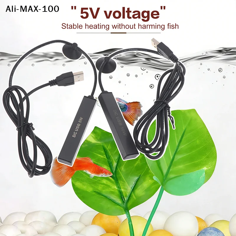 【AyS】【YH】USB Mini Aquarium Heating Rod For Small Fish Tank Temperature Regulator Thermostat Heater 5/10W