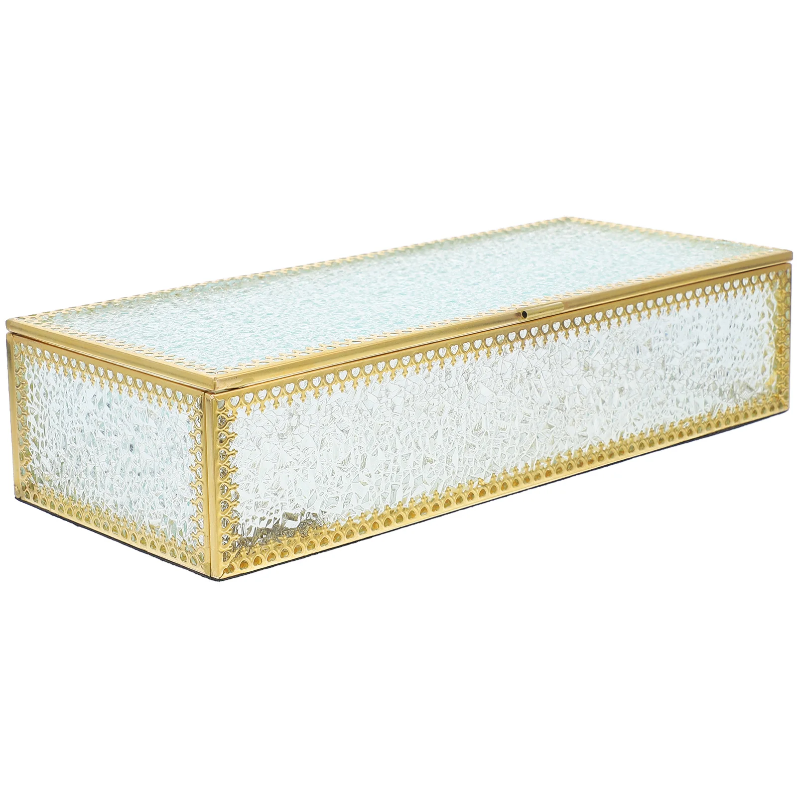 

Glass Jewelry Box Vintage Square Design Small Jewelry Organizer Case for Rings Earrings Necklace Storage Trinket Box with Lid