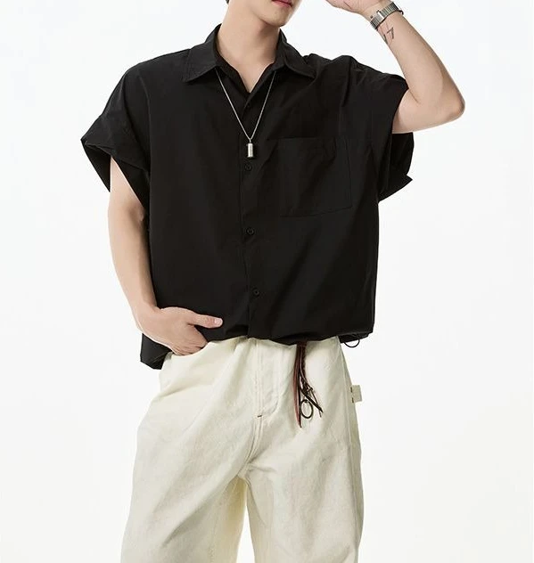 Short-sleeved Shirt Men's 2026 Summer New Niche Design Shirt Loose and Casual T-Shirt