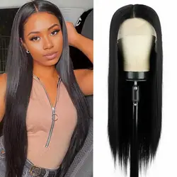 68cm Women Long Straight Wig Middle Part Natural Silky Heat Resistant High Temperature Fiber Ladies Black Blond Synthetic Hair