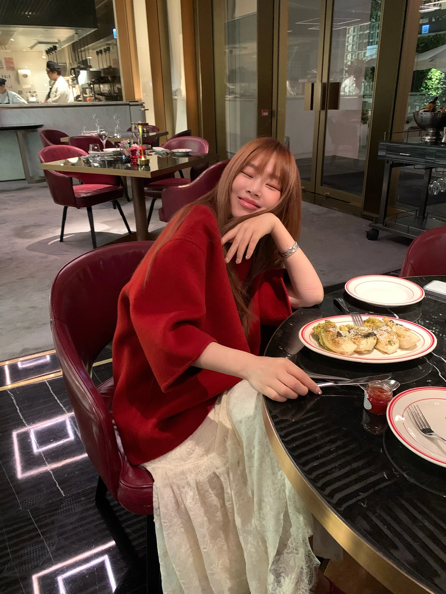 

Double-Faced Woolen ato Red Bow-Tie Women's Coat Versatile All-Weather Outerwear Ele Casual Commute Sle Long Sve