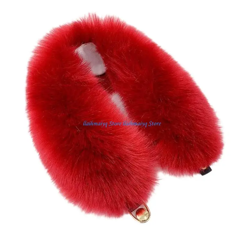 

573B Thermally Insulation Artificial Furs Like Fleece Scarf Winter Essential Soft Touch Neck Wrap For Kids Adults
