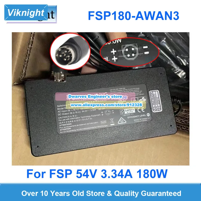 

Genuine FSP180-AWAN2 AC Adapter 54V 3.34A FSP Power Adapter FSP180-AWAN2 180W Laptop Charger Round with 4 pins