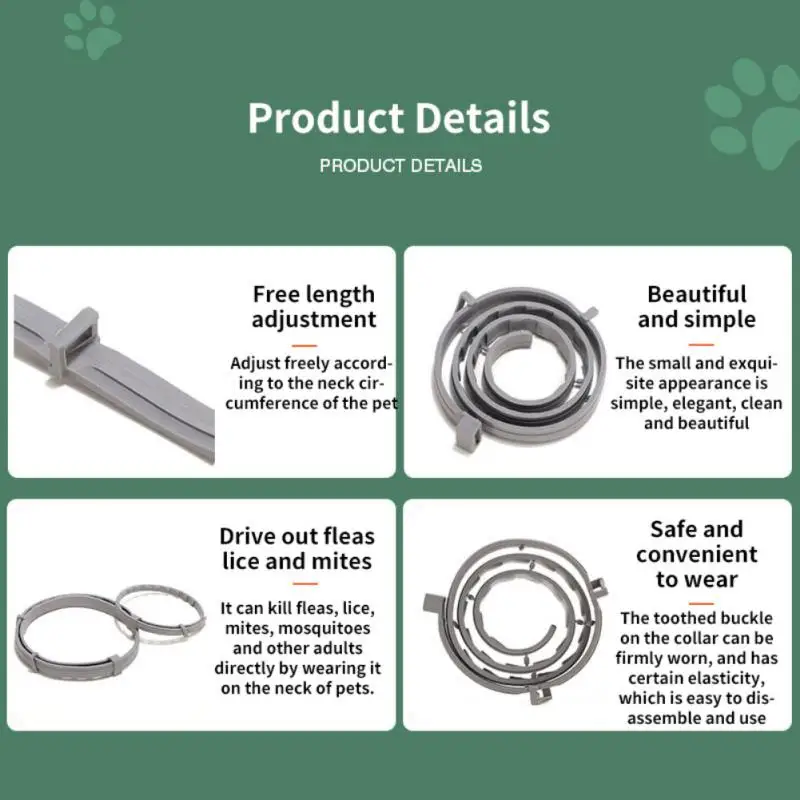 Pet Dog Cat Anti Flea And Tick Collar 8Month Protection Adjustable Pet Collars Necklace For Puppy Cat Large Dogs Accessories