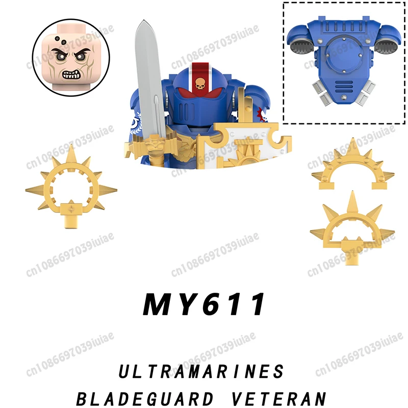 MY601-MY615 Ultramarines: A Warhammer 40,000 Mini Robot Figure Toy Bricks Assembling Doll Building Blocks Birthday Present MY611