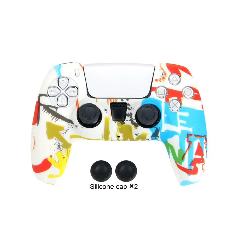 ฝาครอบป้องกันซิลิโคนข้อมูลกบสำหรับการป้องกันผิวหนังของ Playstation 5ฝาครอบนิ้วโป้งสำหรับจอยควบคุมเกม PS5