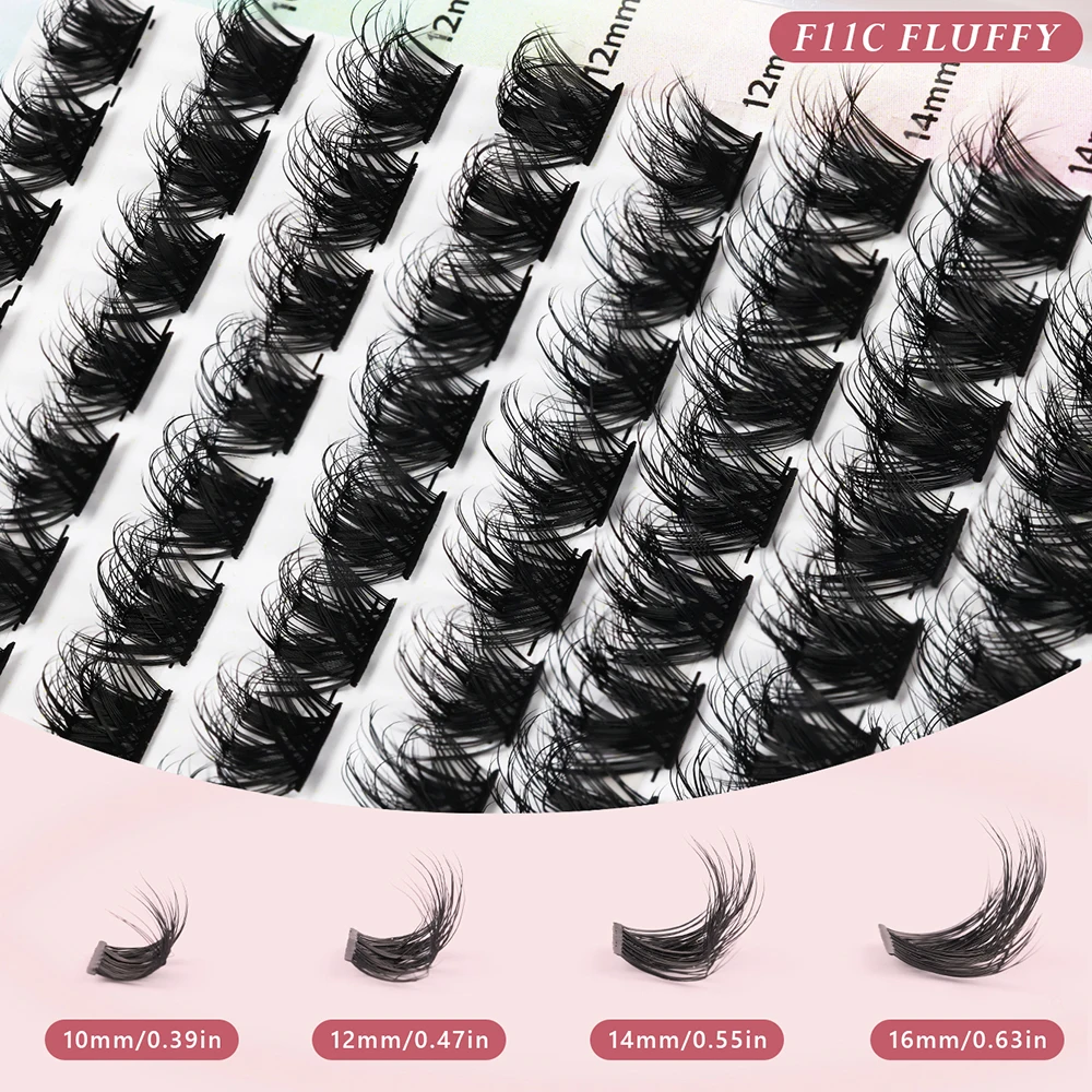 Cluster Wimperverlenging 10-16mm Mix Pluizige Natuurlijke Dikke Lash Clusters 60D80100D Piekerige Individuele 3D Nertsen Wimperverlenging