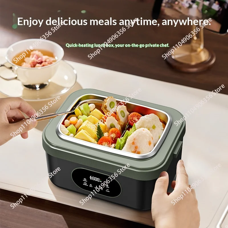 Portable 1.5L USB Electric Stainless Steel Heated Wireless Bento Smart Bento Box Children's Cordless Chargeable 18,000 mAh
