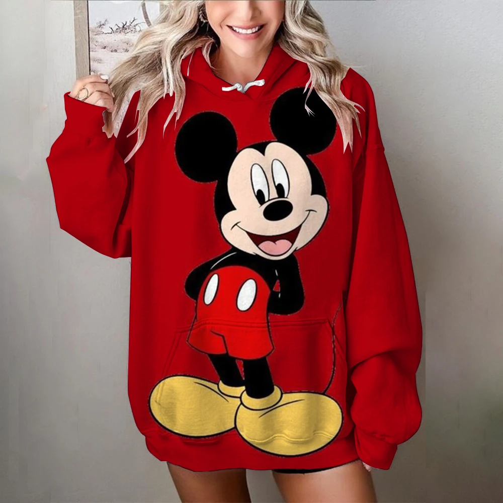 Chaopai 2024 New Product Women\'s Sweater Disney Mickey Mouse print Hoodie New Autumn/Winter Sweater Comfortable