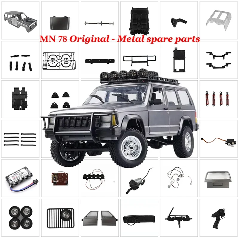 

MN MN78 MN-78 RC Car Spare Parts Shell Bumper Tires Front Rear Axle Main Board Remote Control Servo Lamp Gearbox Assembly