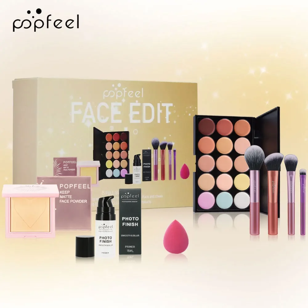 Bestseller, zufälliges Popfeel-Make-up-Set, komplettes Set, Gesichtspuder, Concealer, Foundation, Luxe-Set für Frauen, All-in-One, Pro-Geschenk-Überraschung