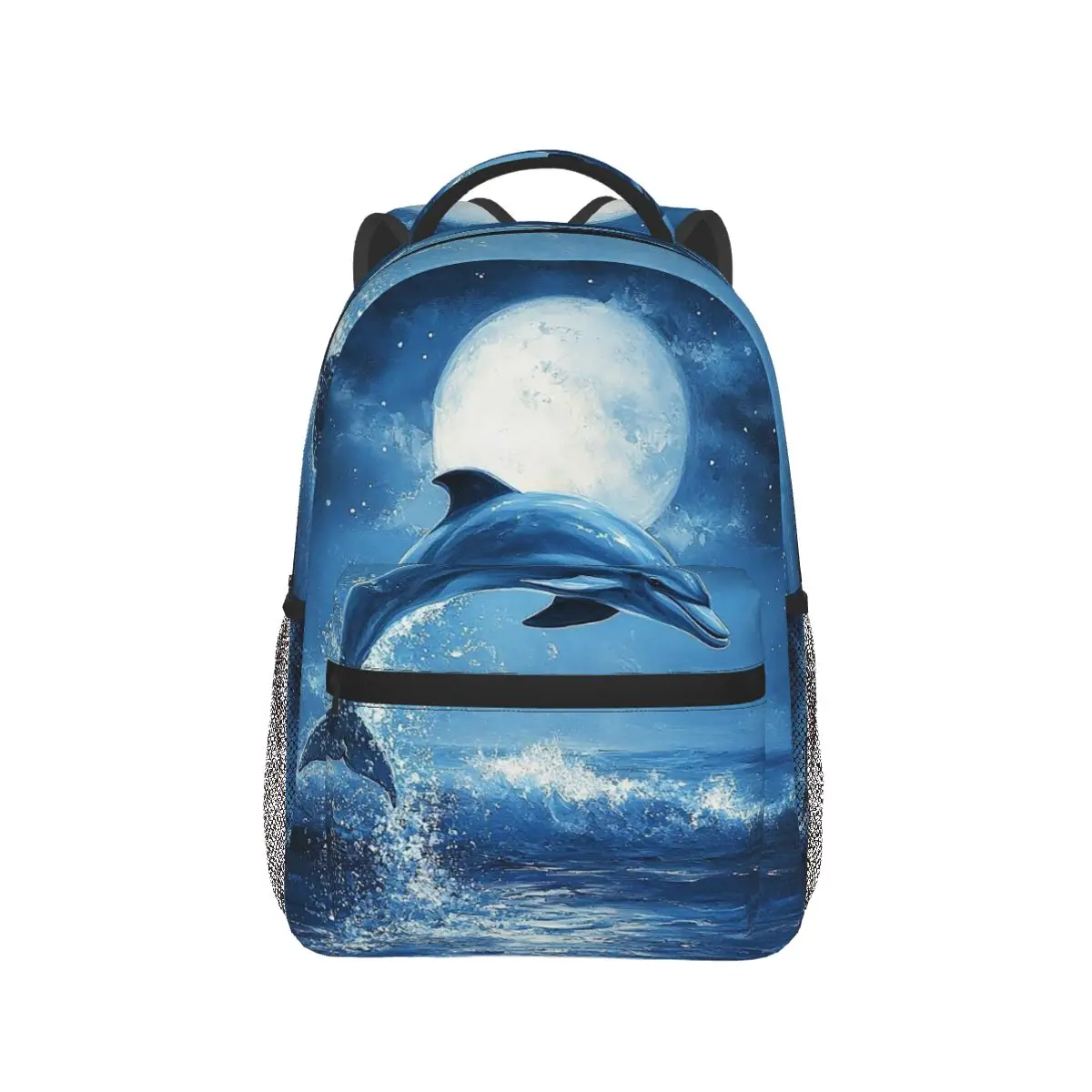 Dolphin Leaping Out Of The Water Backpack Hot Sale Daypack Large Capacity Boys Girls BookBag School Bag Shoulder Bags for Unisex