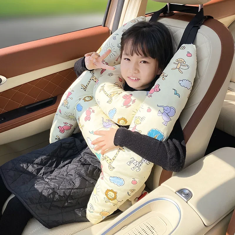 Children\'s Car Head Pillow Car Sleeping Neck Head Support H-Shape Travel Pillow Cushion Car Seat Safety Neck Pillow Child Women