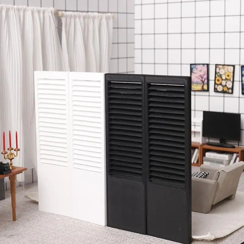 Dollhouse Shutter Window Model 1/12 Miniature Furniture for Home Bedroom Scene Decor Creative Accessory