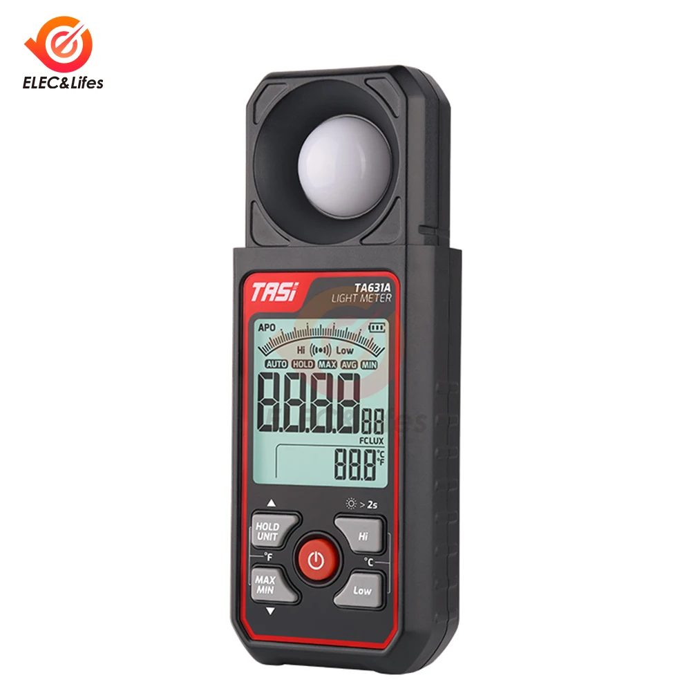 TA631A/B Didital Light Meter Photography Luxmeter 200000 300000LUX Illuminometer Lux/FC Measure Photometer Enviromental Tester