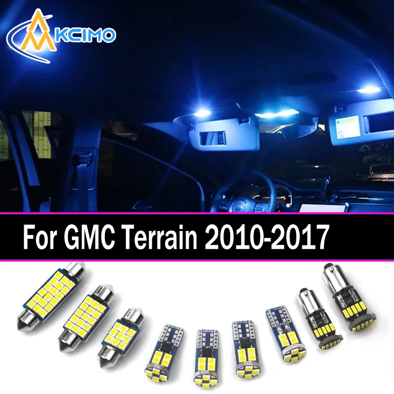 

Kcimo LED For GMC Terrain (2010-2017) Premium Bright LED Interior Dome Map Trunk Light Kit Car Led Lamps Canbus Car LED