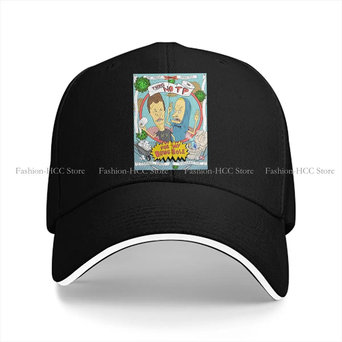 Beavis And Butt Head Multicolor Hat Peaked Cap Great Pandemic No Tp For My Bunghole Personalized Visor Protection Hats