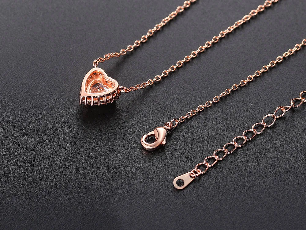 Glitzernde Mehrfarbige Kristallherz-Anhänger-Halsketten für Frauen Romantischer Geburtsstein Zirkon Hochzeitskette Choker Trendschmuck – Detail 9