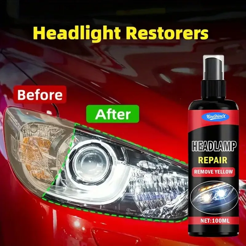 

Car headlight refurbishment repair fluid for scratch, crack removal, yellowing elimination and lampshade cleaning