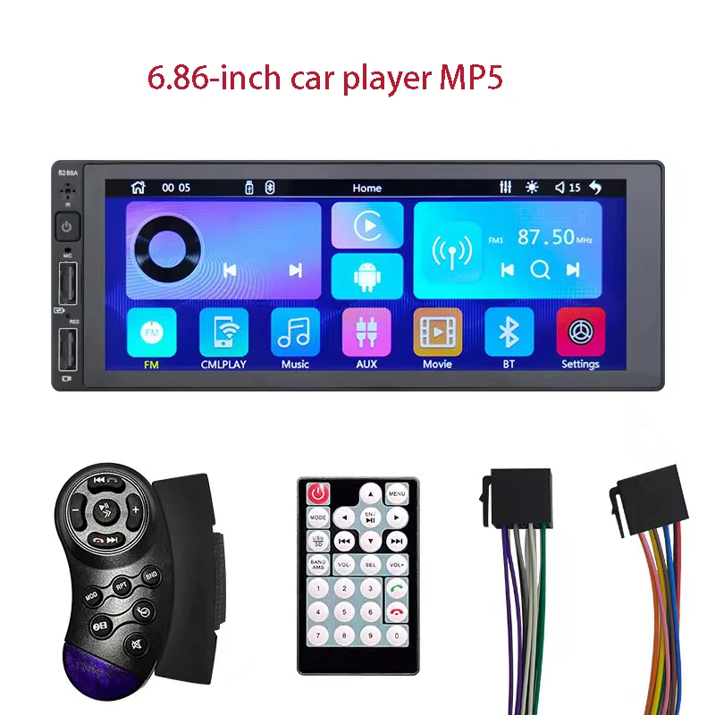 

Car Radio MP5 1Din Multimedia Player Wireless Carplay Android Auto Bluetooth Rearview Camera Universal Car Stereo