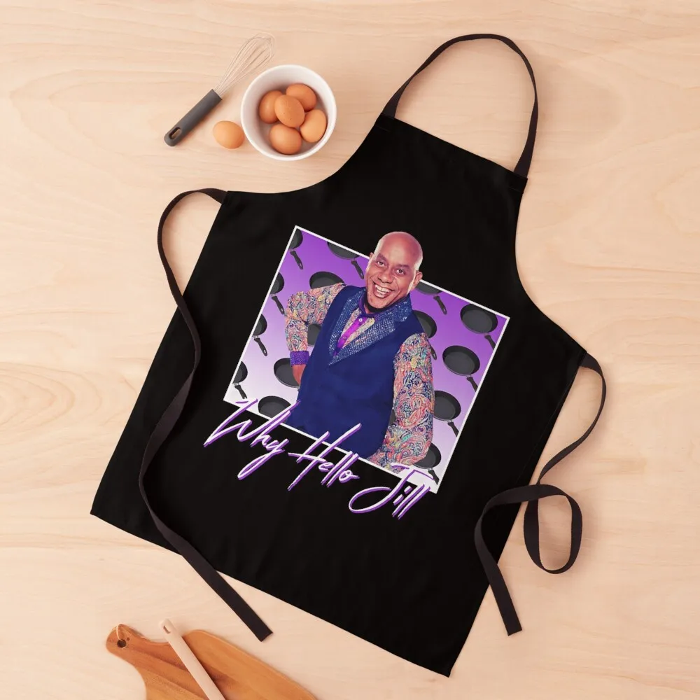

Why Hello Jill Ainsley Harriott print - 80s Style Nostalgic Print Apron Art Korean work ladies Apron