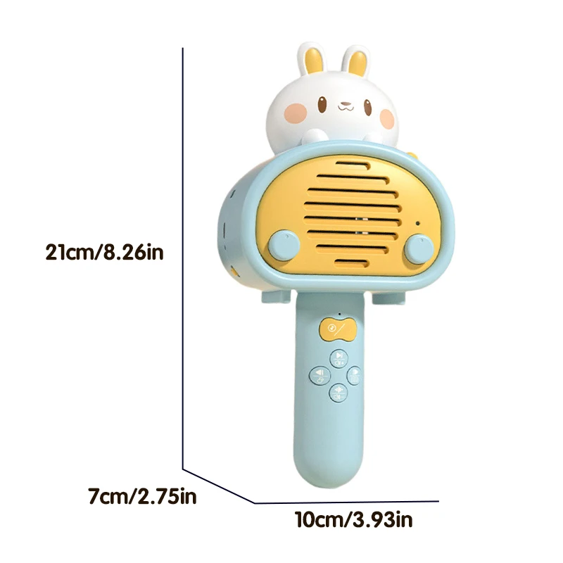 Bluetooth Children Wireless Microphone Speaker Rabbit Story Music Player Education Karaoke Singing Toys for Boy Girl Party Gift