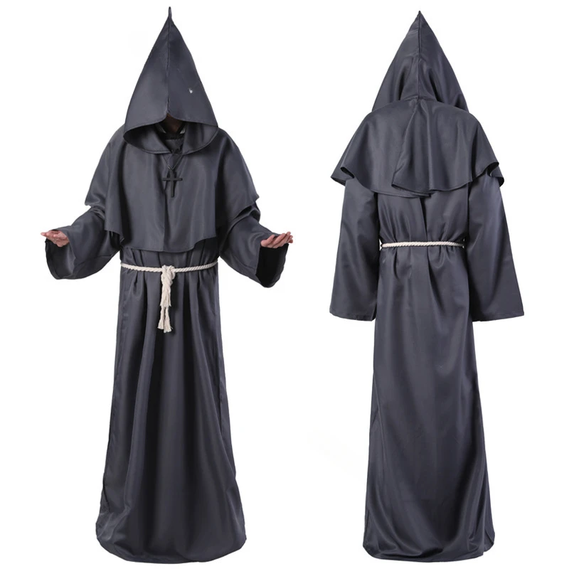 New Halloween Men Medieval Monk Robes Monk Costumes Wizard Costumes Priest Costumes Cosplay