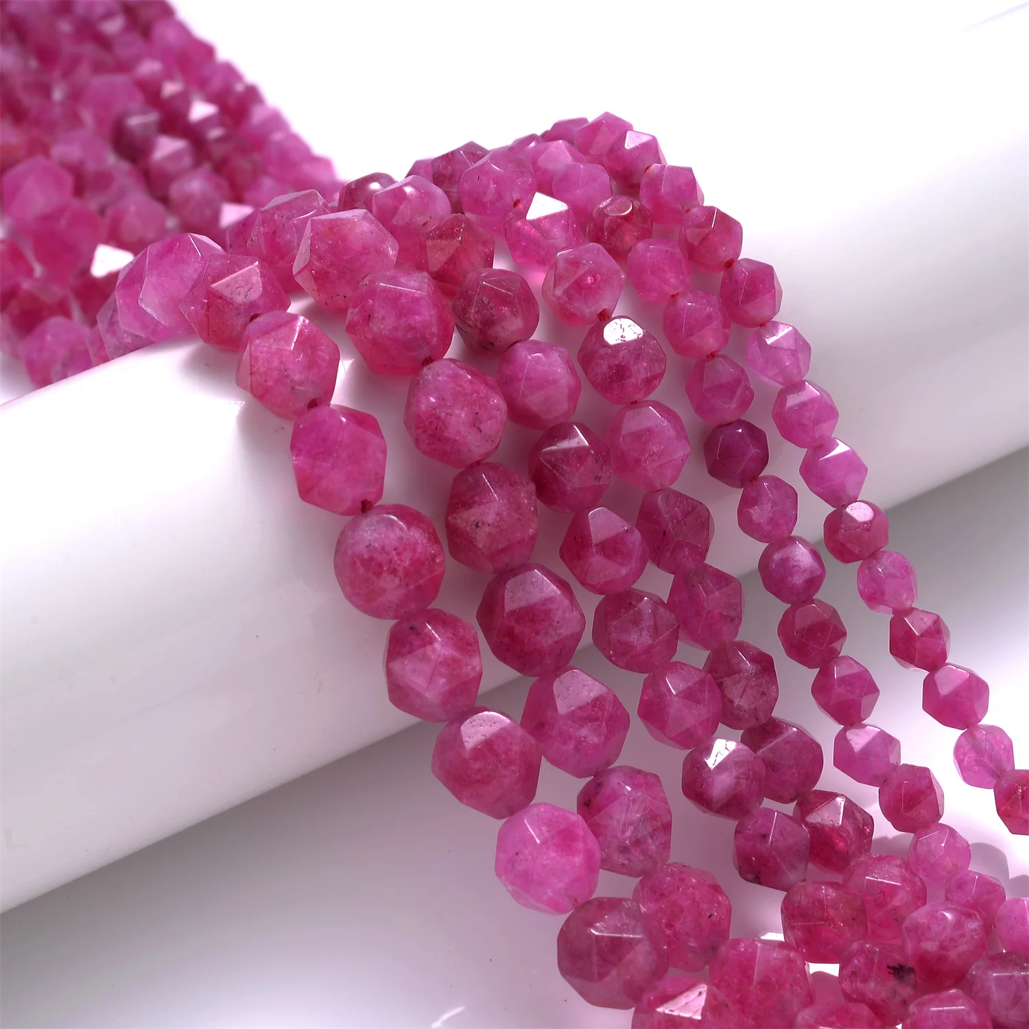 Pink Faceted Tourmaline Beads Natural Stone Bead for Jewelry Making DIY Charm Bracelet Necklace Accessories 15''inches 6/8/10mm