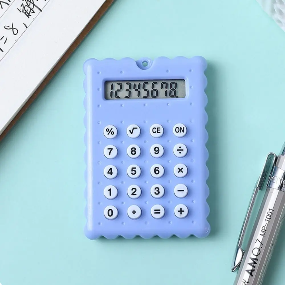 Battery Mini Calculator High Quality 8-Digit Display Biscuit Shape Scientific Calculators Mini Battery Calculator Stationery