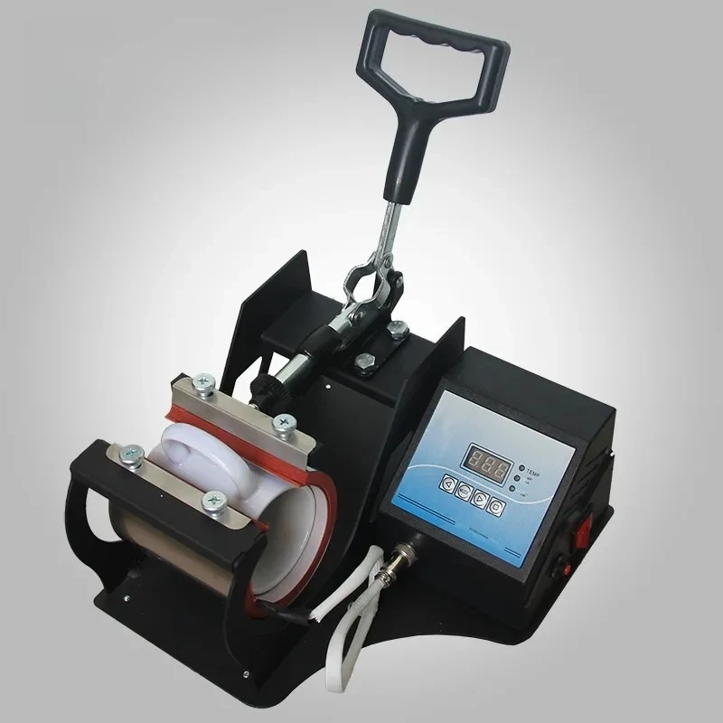 Heat transfer printing cup baking machine, mug hot stamp label printing, logo printing small heat transfer printing machine