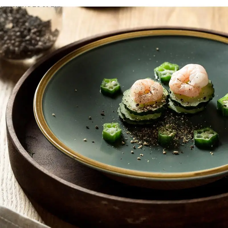 الشمال السيراميك طبق ستيك عشاء الغربية المنزلية بنوم بنه صينية لوازم أدوات المائدة المستديرة