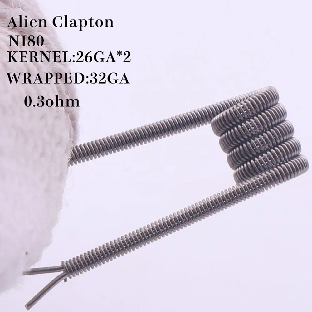 ni80 50/100pcs Flat twisted wire Fused clapton Hive premade wires Alien Mix twisted Quad Tiger coils Heating Resistance rda coil