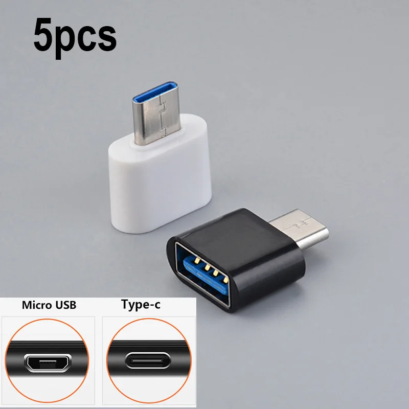 5pcs Universal USB Type C Adapter Mini OTG Micro USB To USB Converter For Android Phones Tablet Micro-USB to USB2.0 Connector q1
