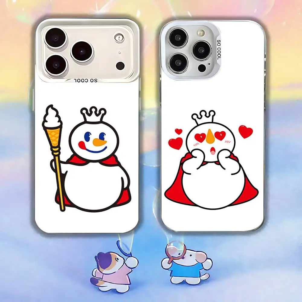

M-Mixue Snow King CUTE Phone Case For iPhone 17,16,13,12,X,11,15,14,Pro,Max,Plus,SE4,Air,Mini White IMD HD Matte