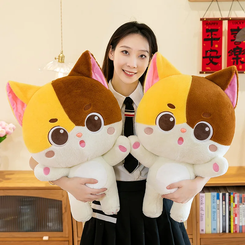 

Kawaii Plush Toy Cute Cat Stuffed Doll Sleeping Pillow for Kids Birthday Gift Girls Soft Cuddly Animal Plushie Playful Companion