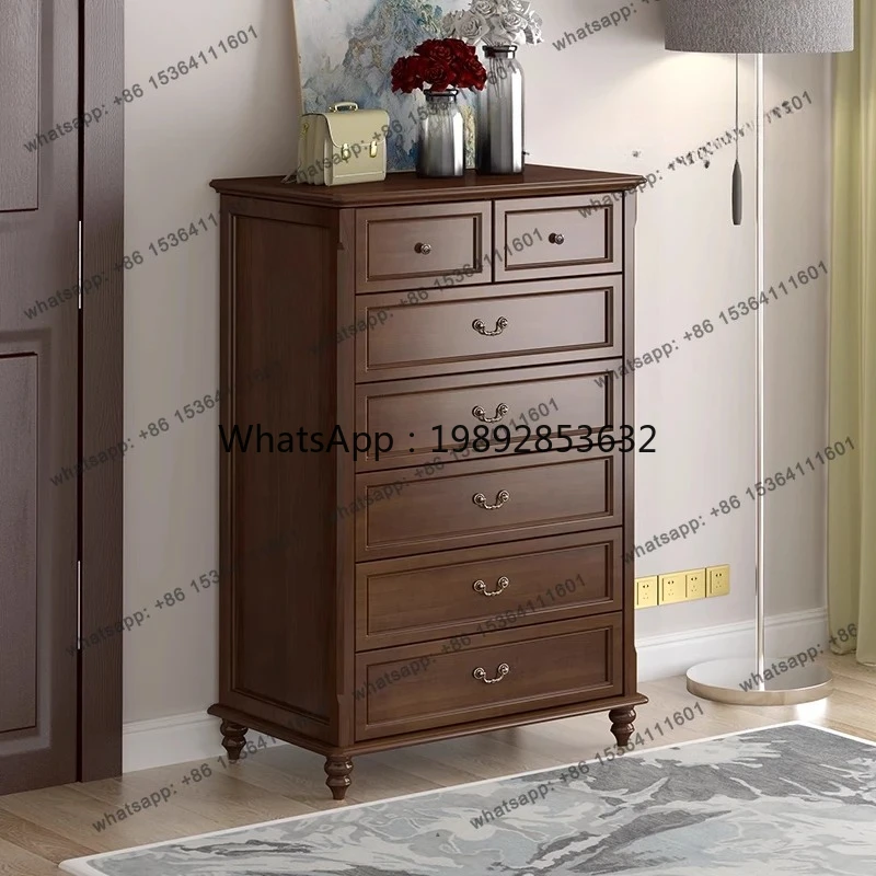 W2 Solid wood seven drawers, bedroom four five six drawers, living room locker, American walnut light luxury
