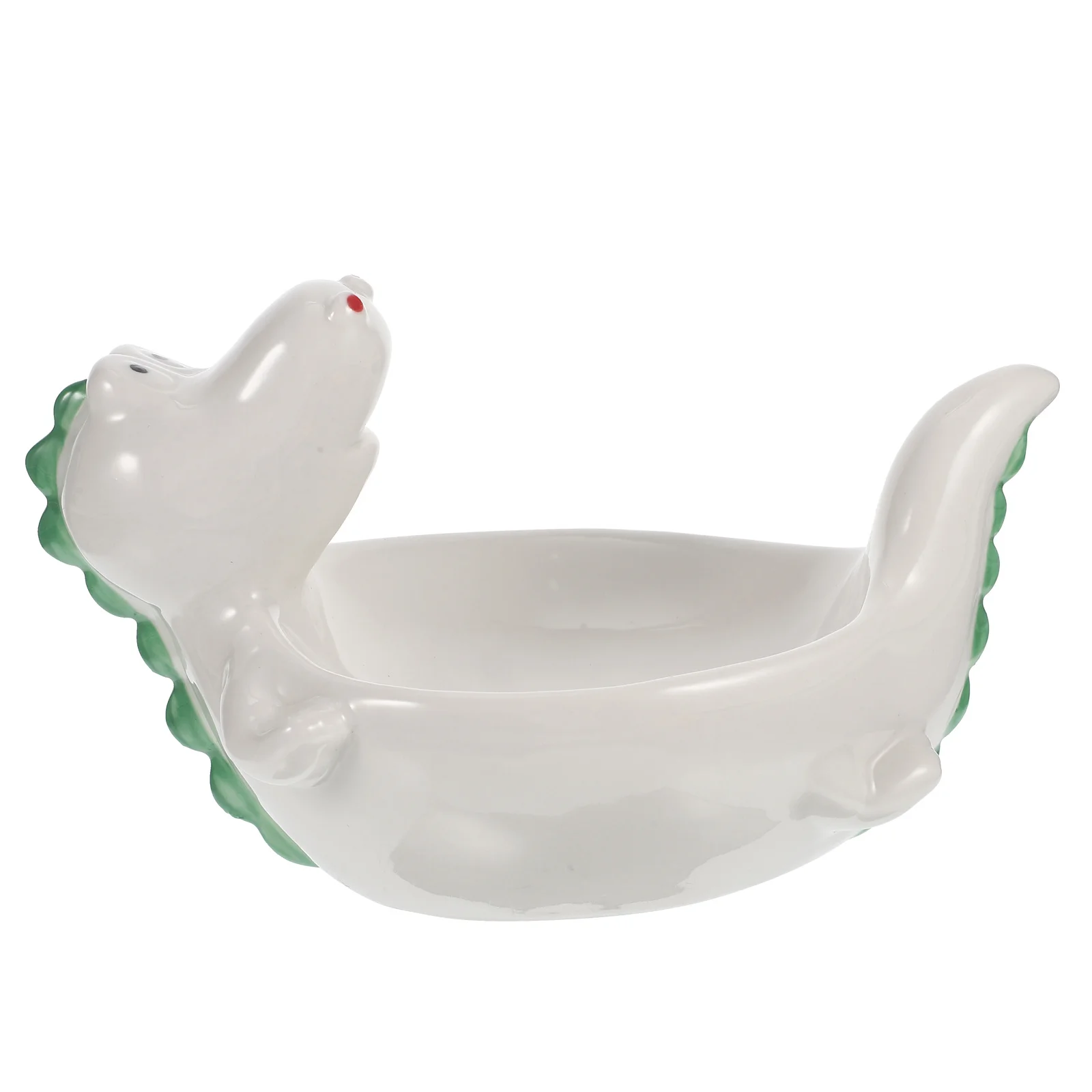 Cuenco de cerámica para salsa de dinosaurio, Material Premium, bandeja de especias multiusos, plato para condimentos, plato para servir pepinillos, suministro decorativo de cocina