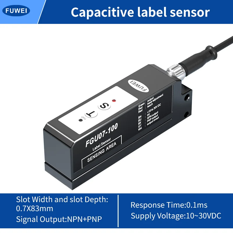 

FUWEI FGU07 Series Slot Type Capacitive Label Sensor For Hot Gold Silver Transparent Detection Labeling Machine Eye Sensing