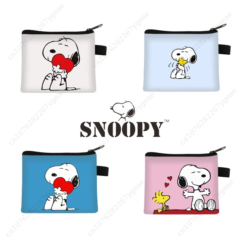 Kawaii Snoopy Canvas Coin Purse Fashion Women Wallet Lady Girls Earphone Coin Key Money Storage Bag Cartoon Zipper Pouch Gifts