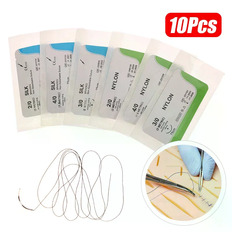 

Набор для тренировок по хирургическому шовному материалу: 10 шт. нейлоновых моноволоконных нитей 2.0/3.0/4.0 для медицинских и хирургических операций