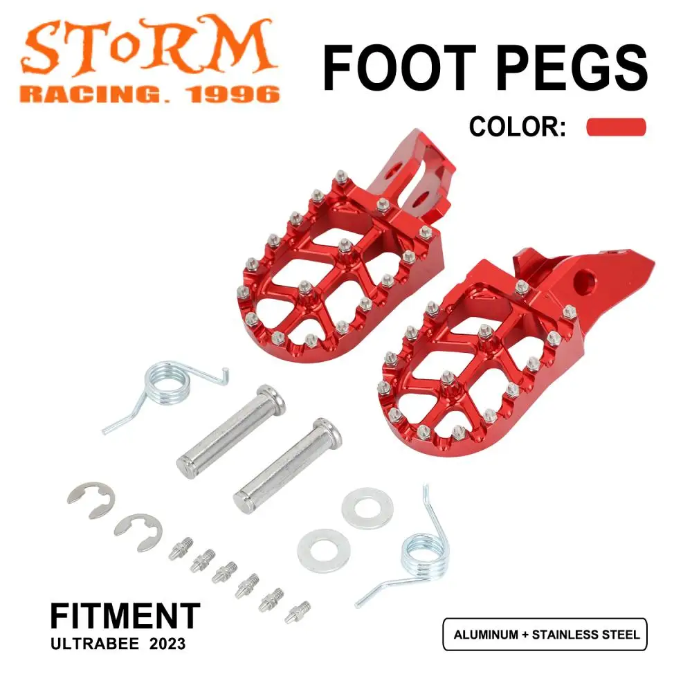 Motorcycle Accessories Footpeg Footrest Foot Pegs For Sur-Ron UltraBee Motocross Off-Road Electric Vehicle Dirt Bike Aluminum