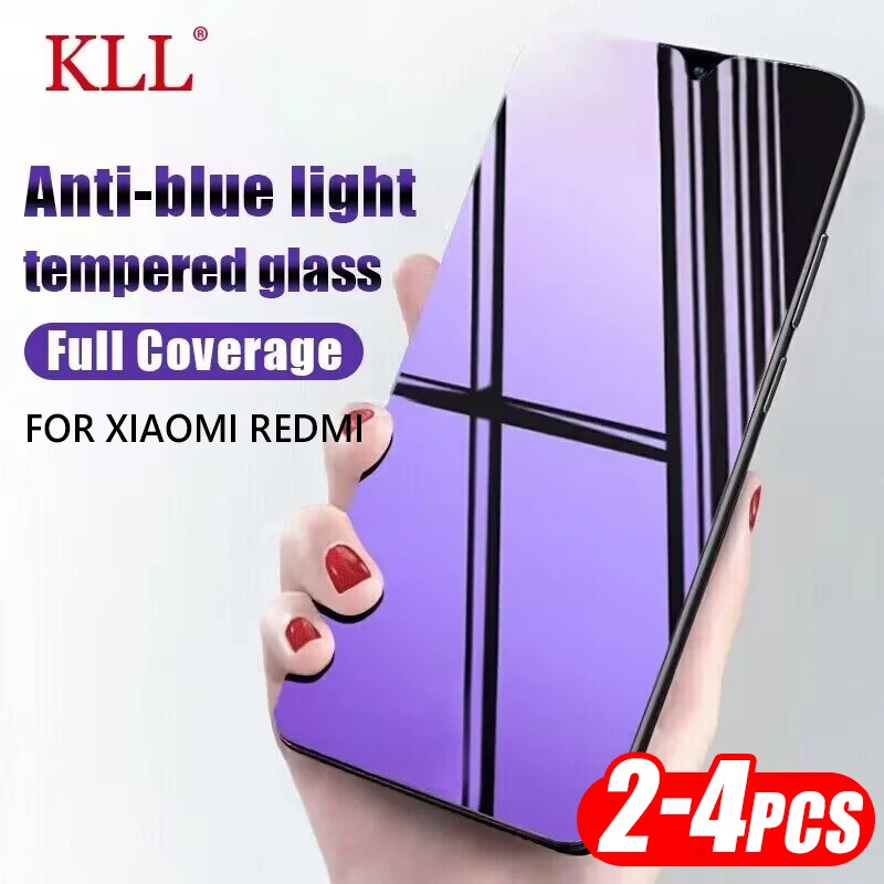 2-4Pcs Anti Blue Light Full Cover Tempered Glass for Xiaomi Redmi 14C 14R Note 14 Global Screen Protector Redmi Tubro 4 3 A4 A3X