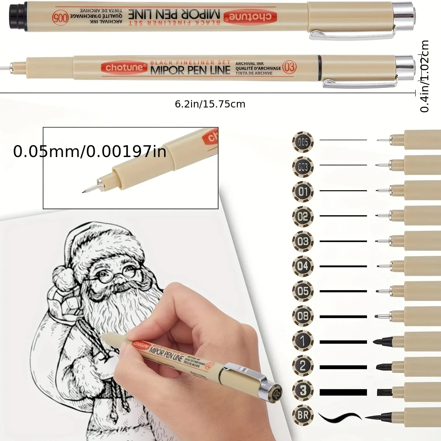 Art Manga Outlining Pen Pigment Liner Micron Pen Marker set Hook Line Needle Pen for Sketch Soft Brush Stationery Art Supplies