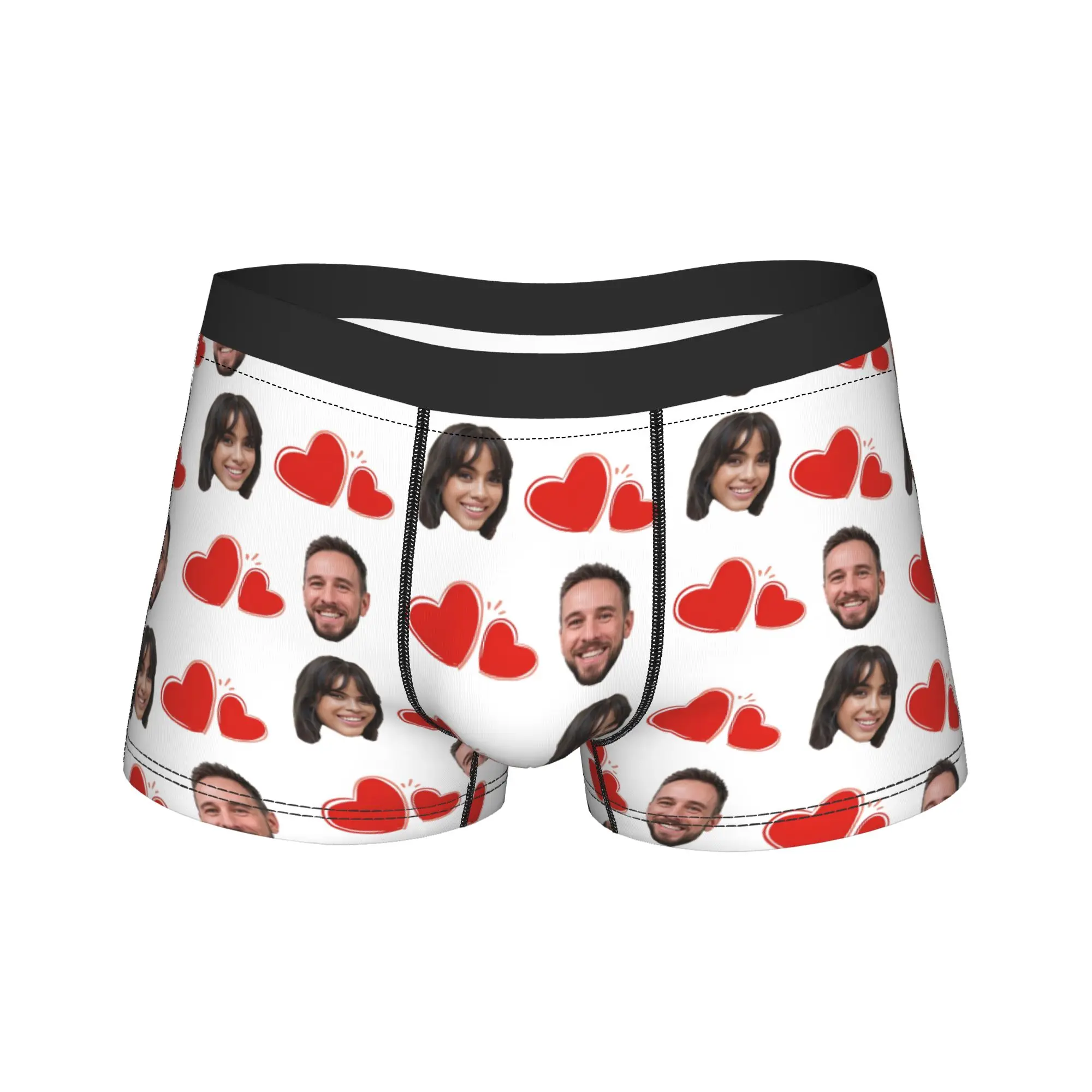 DIY Your Picture Man Underwear Couple Love Boxer Briefs Shorts Panties Humor Soft Underpants for Homme S-XXL
